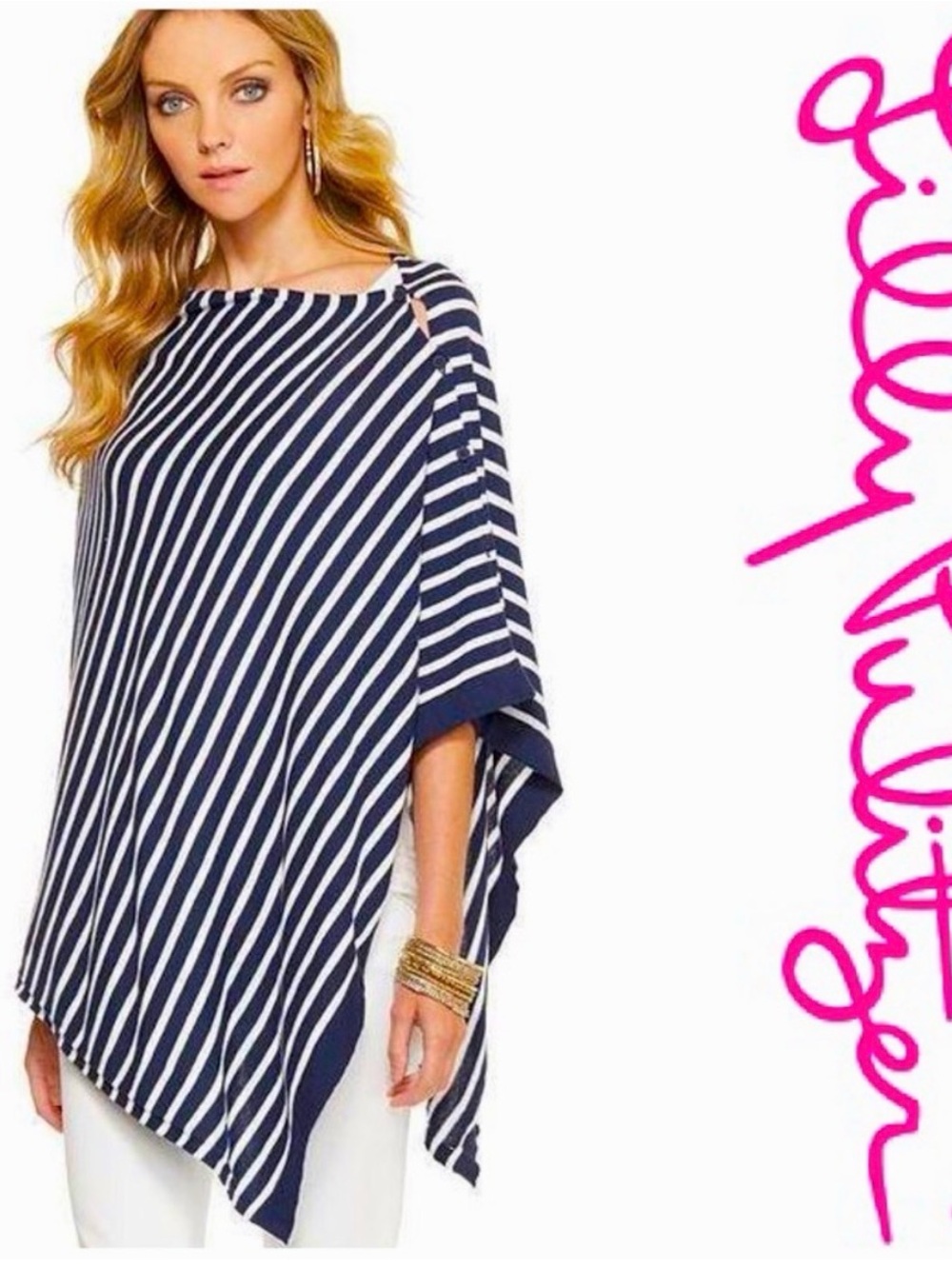 NWOT Lilly Pulitzer Harp Wrap in Navy Getaway Stripe OS